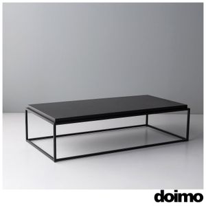 Mesa de Centro Retangular Block em Couro Preto - Doimo