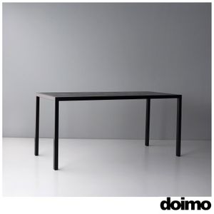 Mesa de Jantar Easy Office Retangular 160mt em Aço Carbono e Tampo em Couro Croco - Doimo