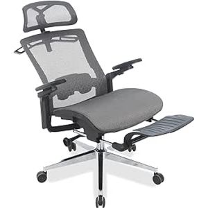 Cadeira Office Presidente Supreme Ergonômica Mesh Reclinável Cinza