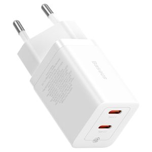 Carregador de Parede Baseus GaN5 Pro com Carregamento Rápido C+C 40W Baseus Branco - CCGP180102
