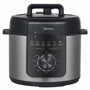 Panela de Pressão Elétrica Midea 4 Litros Preto e Inox - PPM4