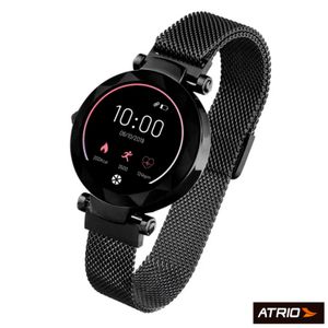 Smartwatch Paris Atrio Preto com 1,08", Pulseira em Aço, Bluetooth e 512 KB