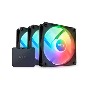 Kit com 3 Coolers com Controlador NZXT RGB Core F120mm Preto RF-C12TF-B1