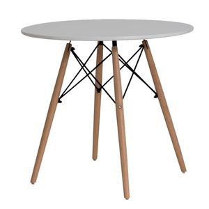 Mesa Redonda De Jantar Para 4 Lugares Charles Eames Eiffel Branca 70cm