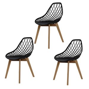 Kit 3 Cadeiras Kaila Base Wood