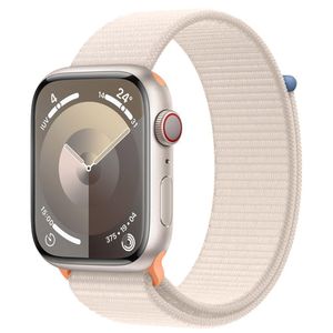 Apple Watch Series 9 (GPS + Cellular 45 mm) Caixa de Alumínio Estelar, Pulseira oop Esportiva Estelar