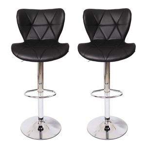 Conjunto 2 Banquetas Altas Estofadas Para Cozinha Balcão Bancada Ilha Giratória Lille Slim Formiga Preto