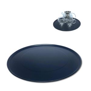 Bandeja para Servir Redonda Multiuso em Metal Preto 33cm