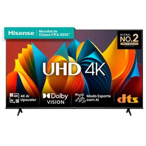 Smart TV Hisense UHD 4K DLED 58" Polegadas 58A6K com Sleep Timer, Entrada HDMI e Wi-Fi