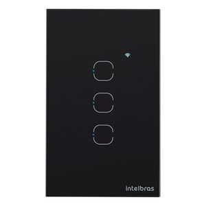 Interruptor Smart Touch Wi-Fi Izy com 3 Teclas Preto - Intelbras - EWS 1003