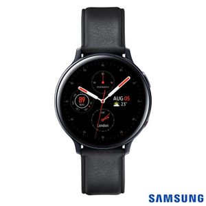 Galaxy Watch Active2  LTE 44mm (Aço Inoxidável) - Preto (Pulseira de Couro)