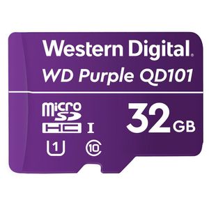 Cartão De Memória Micro-SD 32 GB WD Purpleee Intelbras Durabilidade 5x Maior, Gravação Contínua 24/7