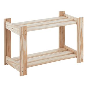 Estante Multiuso em Madeira 62 cm com 2 Prateleiras Modulare Natural Tramontina 91622016