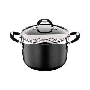 Espagueteira Tramontina Mônaco Induction em Alumínio Preto 22 cm 5,4 L