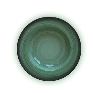 Prato Fundo Tramontina Rústico Verde HS em Porcelana Decorada 23 cm