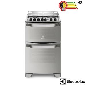 Fogão de Piso Electrolux de 04 Bocas com Duplo Forno Prata - 56DXQ