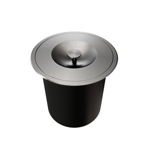 Lixeira de Embutir Redonda Docol Massima em Aço Inox Escovado com Balde Plástico 6 Litros