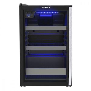 Cervejeira Porta Invertida Venax 82 Litros Blue Light Preto Fosco EXPVQBL100 - 220V
