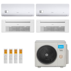 Ar-Condicionado Multi Split Inverter Midea 42.000 (2x Evap HW 9.000 + 2x Evap Cassete 1 Via 12.000) Quente/Frio 220V