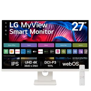 Monitor MyView Smart 27" LG, WebOS, ThinQ Home, Air Play, Screen Share, Bluetooth - 27SR73U-W.AWZM