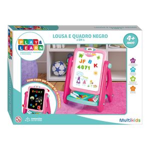 Lousa P/ Criança Magnética e Quadro Negro Play e Learn 2 em 1 Multikids - BR1767 BR1767
