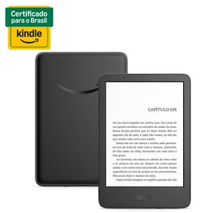 Kindle 16GB modelo2024, tela antirreflexo, troca de página rápida, luz ajustável e bateria longa duração, Cor Preto