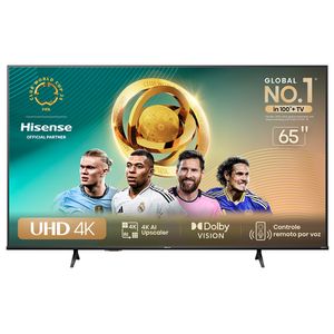 Smart TV Hisense UHD 4K DLED 65" Polegadas 65A6K com Sleep Timer, Entrada HDMI e Wi-Fi
