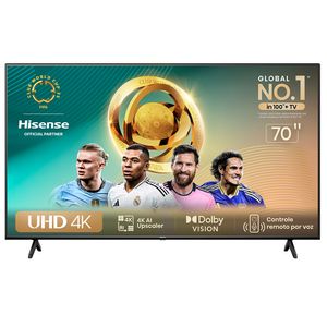 Smart TV Hisense UHD 4K DLED 70" Polegadas 70A6K com Sleep Timer, Entrada HDMI e Wi-Fi