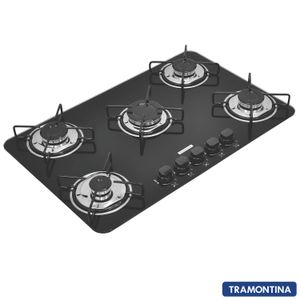 Cooktop Gás de 05 Bocas Tramontina com acendimento Automático Preto - 94708