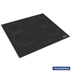 Cooktop Vitrocerâmico de 04 Bocas Tramontina com Acendimento Eletrônico, 09 Níveis de Potência, Square Preto - 9474