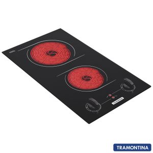 Cooktop Dominó Elétrico Tramontina em Vitrocerâmico com 02 Bocas, Acendimento Automático Preto - 2EV 30