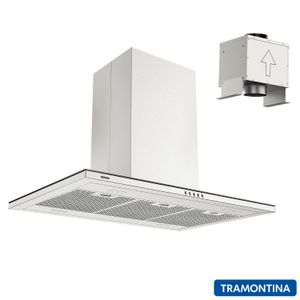 Coifa de Ilha Tramontina Slim Isla 90 Split 90 cm com 04 Velocidades,  Painel Eletrônico, Inox - 95800/031