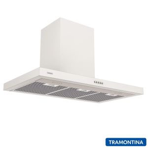 Coifa de Parede Tramontina Dritta White 90 cm com 03 Velocidades em Inox com Pintura Automotiva Branca - 95800/034