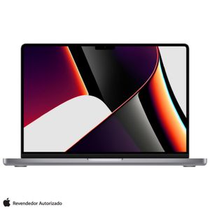 Notebook Apple MacBook Pro 14" M1 PRO (CPU 8‑core e GPU 14‑core, 16 GB RAM, 512 GB SSD) - Cinza Espacial