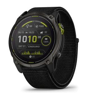 Relógio Garmin Enduro 3 Carbon Gray DLC Titânio com Pulseira Ultrafit Nylon Preta