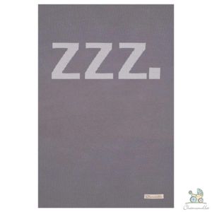 Manta em Algodão Orgânico Dupla Face ZZZ Natural e Cinza Escuro - Chamomilla