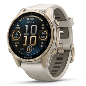 Relógio Garmin Fênix 8S Safira Ouro Suave com Tela de 1,3" e Pulseira de Silicone e 32GB