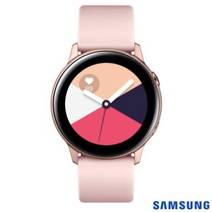 Galaxy Watch Active Samsung Rosé com 39,5 mm, Pulseira de Silicone, Bluetooth, NFC e 4GB - SM-R500NZDAZTO