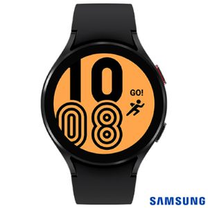 Galaxy Watch 4 BT 40 mm Samsung Preto com 1,2", Pulseira de Fluorelastômero, Bluetooth e 16GB