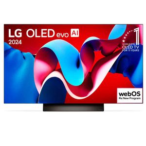 Smart TV 4K LG OLED Evo 55" Polegadas OLED55C4, Processador α9 Ger7, AI, Painel 144Hz e Design Ultra Slim