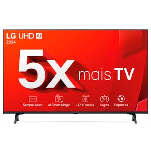 Smart TV LG 4K 43" UHD Processador α5 Ger7 AI Alexa/Chromecast Integrado Otimizador de Jogos webOS 24 - 43UT8000PSA