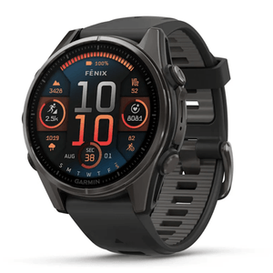 Relógio Garmin Fenix 8S Safira Carbon Gray DLC Titânio com Tela de 1,3" e Pulseira de Silicone e 32GB