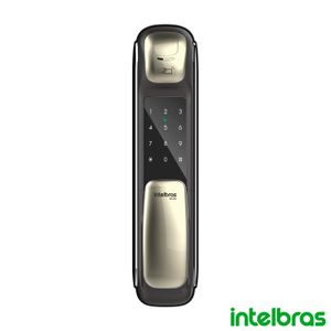Fechadura Digital Push & Pull Com Biometria Intelbras FR 630 Abertura Por Senha, Tag De Proximidade E Biometria