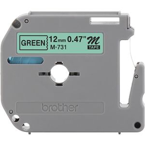 Fita Rotulador Brother Original M-731 12mm Preto/verde