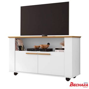 Rack Fenice em MDP Cinamomo Branco - Móveis Bechara