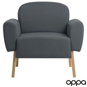 Poltrona para Sala Agnes em Tecido 98% Poliester e 2% Nylon Cinza - Oppa