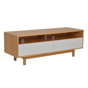 Rack Toti 140 Madeira Natural e Branco