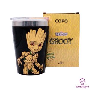 Copo Viagem Snap Groot em Plástico com 300 ml - Zonacriativa