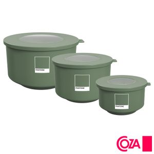 Jogo de Potes Hoop em Polipropileno com 03 Peças - Coza-Pantone