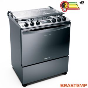 Fogão de Piso Brastemp de 05 Bocas com Turbo Chama e Touch Timer Inox - BFS5PCRUNA